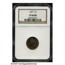 1871 1C PR66 Red and Brown NGC. Fully struck with