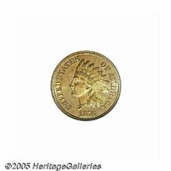 1876 1C PR65 Red Cameo PCGS. Bright, even orange-