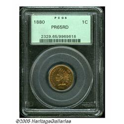 1880 1C PR65 Red PCGS. Light golden-red color wit