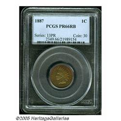 1887 1C PR66 Red and Brown PCGS. Lovely example w