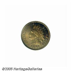 1891 1C PR65 Red PCGS. Snow-1. Dusky orange-red f