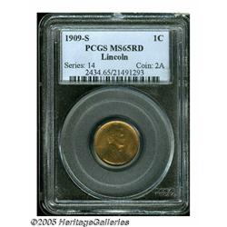 1909-S 1C MS65 Red PCGS. This popular, first-year