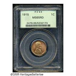 1915 1C MS65 Red PCGS. Soft red and deep-violet s