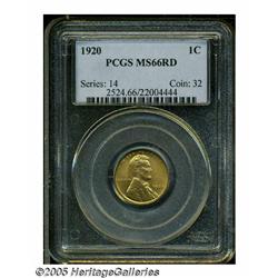 1920 1C MS66 Red PCGS. Fully struck with bright g