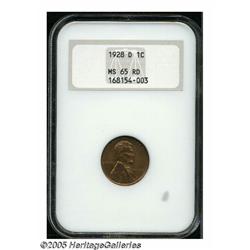 1928-D 1C MS65 Red NGC. A bold striking with a pl