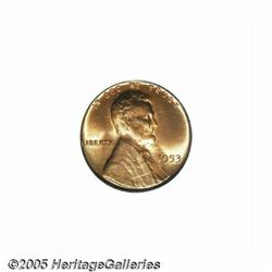 1953 1C MS67 Red PCGS. This cherry-red Gem is the