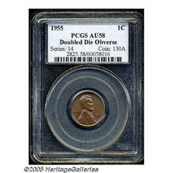 1955/55 1C Doubled Die AU58 PCGS. FS-021.8. Gloss