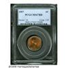 Image 3 : 1957 1C MS67 Red PCGS. Vivid fire-red color blaze