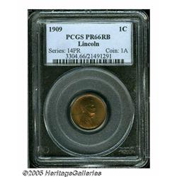 1909 1C PR66 Red and Brown PCGS. The obverse is l