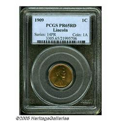 1909 1C PR65 Red PCGS. Adequately struck on the d