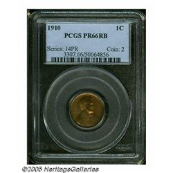1910 1C PR66 Red and Brown PCGS. Gorgeous bright,