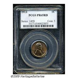 1913 1C PR65 Red PCGS. Deep green-violet patina c