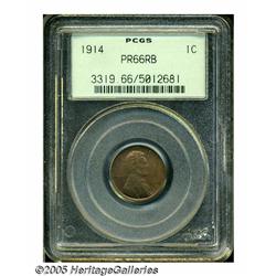 1914 1C PR66 Red and Brown PCGS. Well struck and 