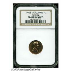 1970-S 1C Small Date PR69 Red Cameo NGC. FS-030.2