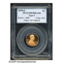 1979-S 1C Type Two PR70 Deep Cameo PCGS. A gorgeo