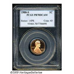 1980-S 1C PR70 Deep Cameo PCGS. An absolutely per