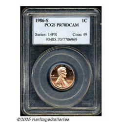 1986-S 1C PR70 Deep Cameo PCGS. Basically flawles