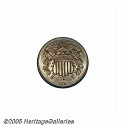 1864 2C Small Motto MS65 Red NGC. The Small Motto