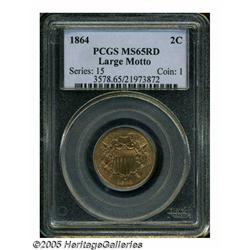 1864 2C Large Motto MS65 Red PCGS. Lovely example