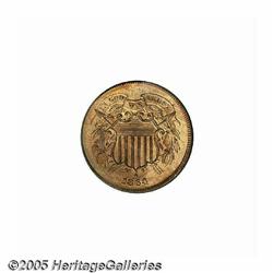 1864 2C Large Motto MS66 Red PCGS. Coppery-gold c