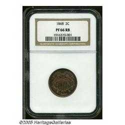 1868 2C PR66 Red and Brown NGC. Highly eye-catchi