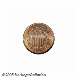 1871 2C PR67 Red and Brown NGC. An exquisitely st