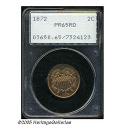 1872 2C PR65 Red PCGS. Gem, sandy-red surfaces wi