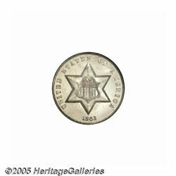 1863 3CS MS68 S Prooflike NGC. A stunning proofli