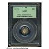 Image 3 : 1871 3CS MS67 PCGS. A spectacular prooflike Gem e