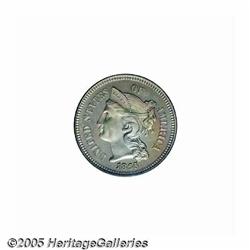 1865 3CN PR66 PCGS. Doubled Date. Breen 2412, the