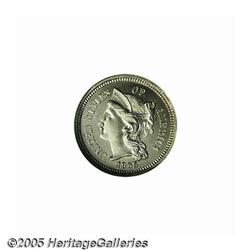 1865 3CN PR65 Cameo NGC. Basically untoned with a