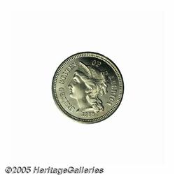 1868 3CN PR66 Cameo PCGS. The early Three Cent Ni