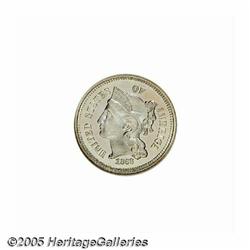 1868 3CN PR66 S Cameo NGC. A dazzling, faintly to