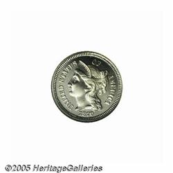 1870 3CN PR66 Cameo NGC. A fully brilliant, well 