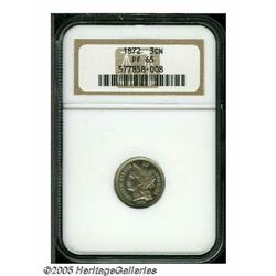 1872 3CN PR65 NGC. Attractive Gem example with ni