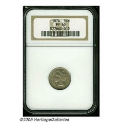 1876 3CN PR65 NGC. Nicely violet-golden surfaces,