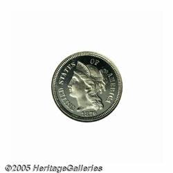 1876 3CN PR66 Ultra Cameo NGC. The icy-white devi