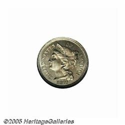 1877 3CN PR66 Cameo NGC. Sharply struck and attra