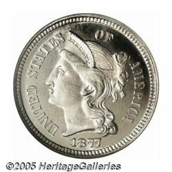 1877 3CN PR66 S Cameo NGC. Steel-blue, peach, and