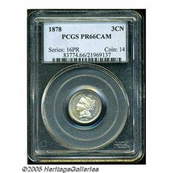 1878 3CN PR66 Cameo PCGS. Lovely example with pre