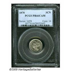 1878 3CN PR66 Cameo PCGS. In addition to a low ce