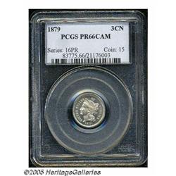 1879 3CN PR66 Cameo PCGS. A brilliant and well st