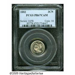 1882 3CN PR67 Cameo PCGS. A very impressive coin 
