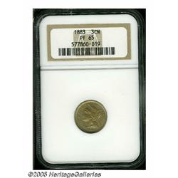 1883 3CN PR65 NGC. Deep golden-red color with a f