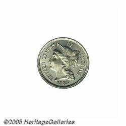 1885 3CN PR67 Cameo PCGS. A flashy, intricately d