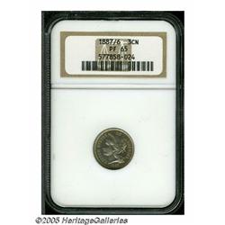 1887/6 3CN PR65 NGC. Colonial revival blue mingle