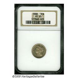 1888 3CN PR65 NGC. Highly attractive, nearly came