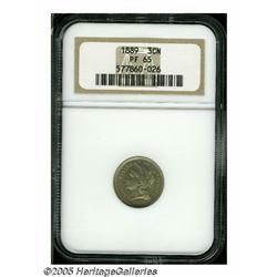 1889 3CN PR65 NGC. Apricot-steel surfaces and att