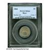 Image 1 : 1866 5C Rays MS64 PCGS. The surfaces yield a gold