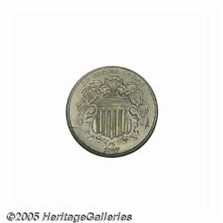 1867 5C Rays MS65 NGC. Warm golden-gray patina di